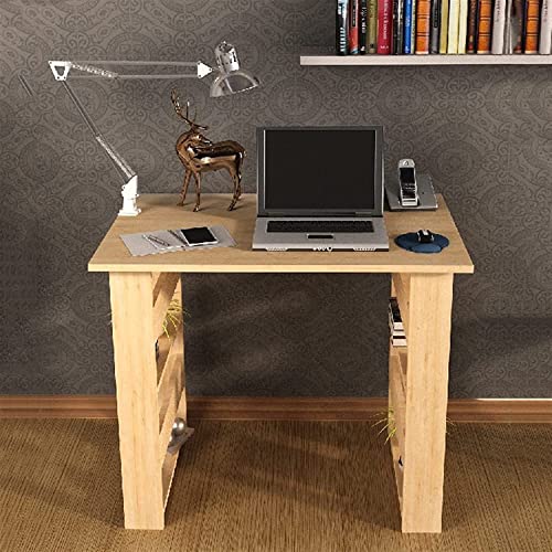 SYLTER Office Conference Table, Computer Desk with Shelves