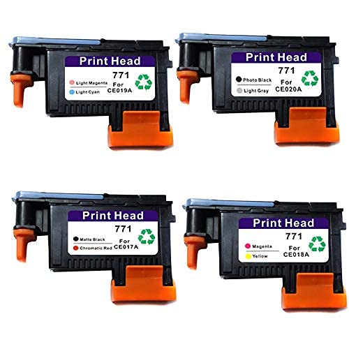 zzsbybgxfc Accessories for Printer PRTA10519 771 Print Head Replacement for HP 771 for Designjet Z6200 Printhead CE017A CE018A CE019A CE020A - (Type: 1Set 4Pcs) (Color : 1Set 4pcs)