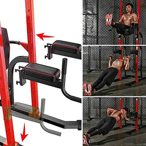 ZENOVA Power Tower Pull up Bar Dip Station Strength Training Equipment for Home Workout Multi-Function Pull Up Station Tower Squat Stand