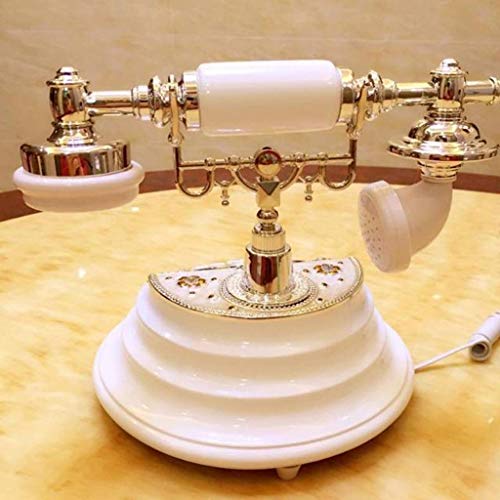 TEmkin European-Style Antique Telephone with Backlight and Caller ID - White