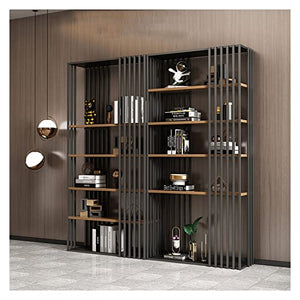 HARAY Simple Floor-to-Ceiling Wrought Iron Bookshelf (Color: B, Size: 90cm)