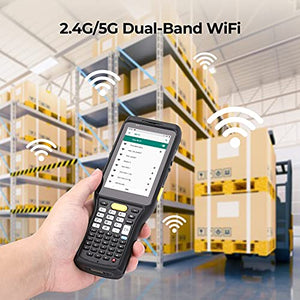 MUNBYN Android Handheld Scanner, 2D Android 9.0 Scanner with Zebra 4750MR Scanner (Extended Range), Support Hot Swap, IP67 NFC 4G WiFi for 1D 2D Decoding in Warehouse Inventory Tracking