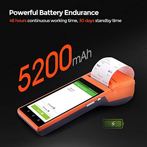 MUNBYN POS Printer, Android POS Terminal Printer 5.5 inch Receipt Printer with 3G WiFi BT Camera Loyverse iREAP and CashStock Handheld PDA Data Terminal Collector Barcode Built-in All-in-One