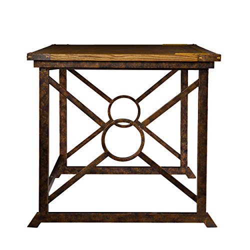Southern Enterprises Knightley Tilt Top Drafting Table - 51.5" Wide - Oak Wood Finish w/Antique Brass