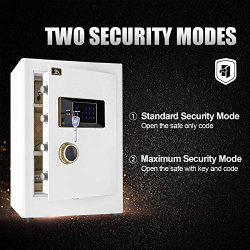 TIGERKING Security Home Safe, Digital Safe Box- 2.05 Cubic Feet, White