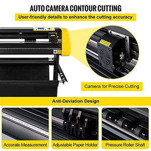 VEVOR Vinyl Cutter Machine, 34" Max Paper Feed Cutting Plotter with Camera Contour Cutting