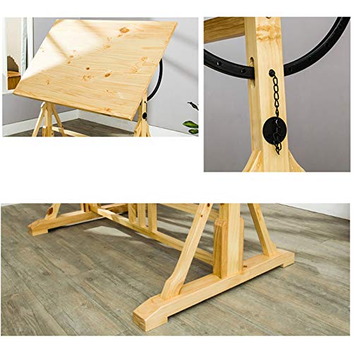 FLaig Vintage Solid Wood Drafting Table 100X80cm