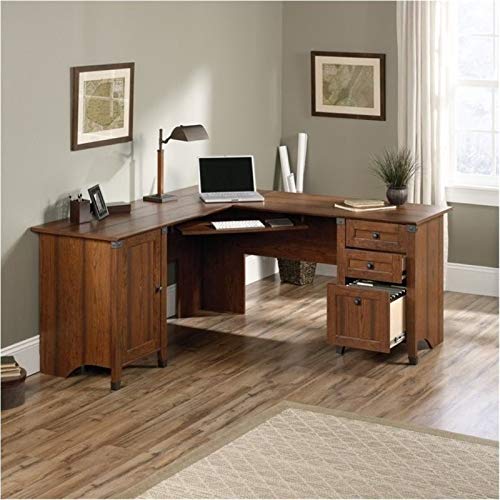 Bowery Hill L-Shaped Computer Desk in Washington Cherry