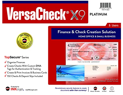 VersaCheck HP Officejet 200 MX Portable Wireless MICR Check Printer and VersaCheck X9 Platinum 5-User Software Bundle White, 200MX