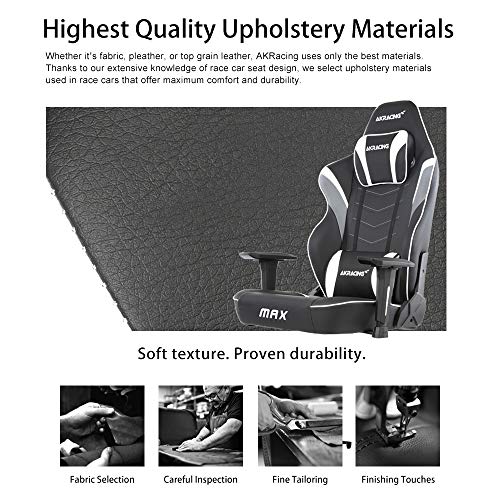 AKRacing Masters Series Max Gaming Chair with Wide Flat Seat, 400 Lbs Weight Limit, Rocker and Seat Height Adjustment Mechanisms with 5/10 Warranty