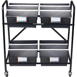Really Good Stuff Mid Size Mobile Storage Rack with Picture Book Bins