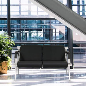 Kinsuite 5-Seats Waiting Room Chairs - PU Leather Airport Reception Benches