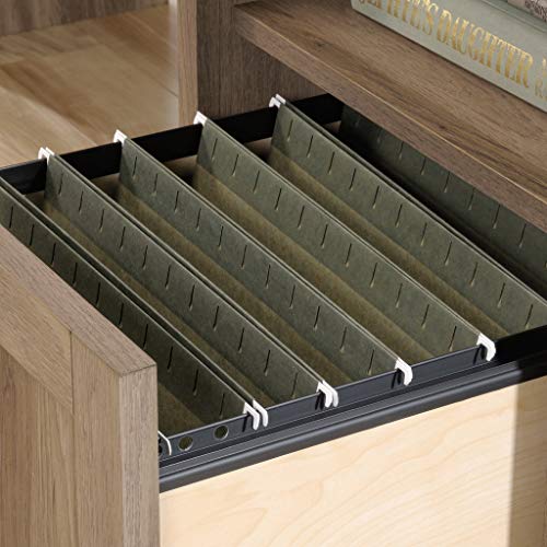 Sauder 418270 Barrister Lane L-Desk, L: 68.90" x W: 68.90" x H: 31.85", Salt Oak finish