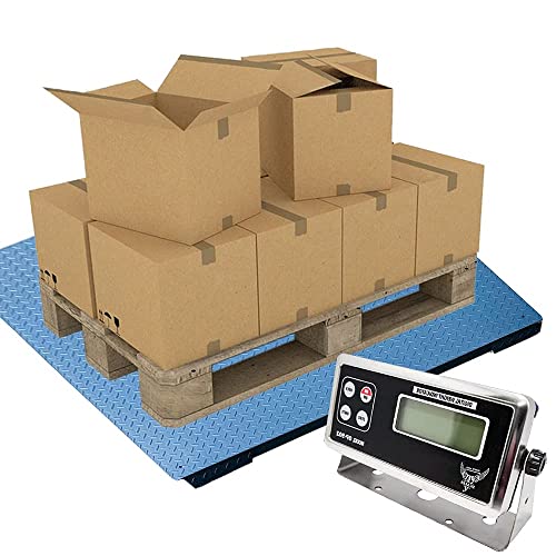 PEC Industrial Floor Scale 48”x60” 5000lb Digital Pallet Scale for Warehouse Shipping
