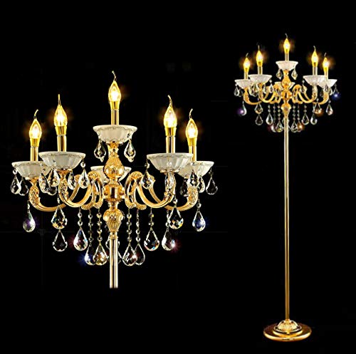 Zinc Alloy Heavy Base Crystal Floor Lamp Ground Lamp Light Chandelier