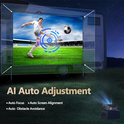 ZCGIOBN Daylight Projector Auto Focus 4K, 1200 ANSI Bright HD LED Home Theater Video Projector