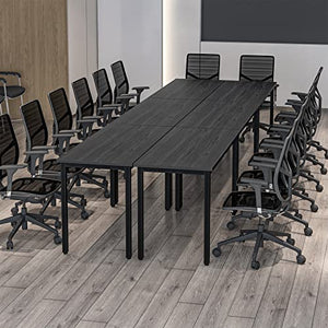 Bonzy Home 12ft Conference Table & Chair Set, Office Desk & Chair Set for Meeting Room - 14 People