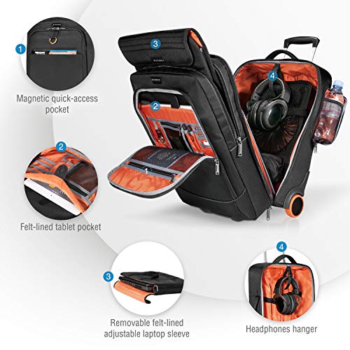 EVERKI Wheeled 420 Carry-on 18.4-Inch Gaming or Workstation Laptop Trolley, Business Professional, Gamer (EKB420)