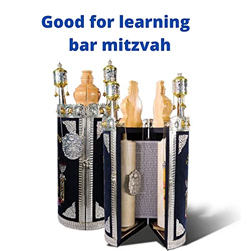 GORGEOUS BEAUTY&CARE Hand Made Sefer Torah Scroll Replica 19.5" Sefaradic Judaica - Rimonim and Yad