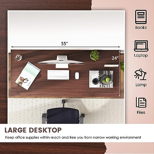 Tangkula Conference Table Set of 4 with Large Tabletop & Metal Frame