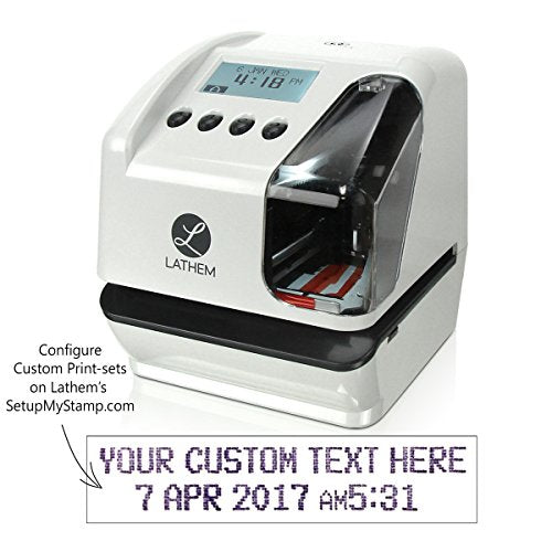 Lathem LT5000 Electronic Multi-Line Time, Date and Numbering Document Stamp, Can Be Wall Mounted (Screws Included) (LT5000)