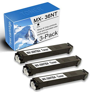 Compatible Toner Cartridge Replacement for Sharp MX-36NTBA Copier Toner,for MX-2615N,MX-3115N,MX-2610N,MX-3110N,MX-3610N Printers (Black,3-Pack)