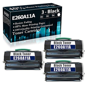 3 Black Remanufactured Cartridge E260 E260A11A Toner Cartridge Compatible for Lexmark E260 E260d E260dn E260dtn E360d E360dtn E460 E460dn E460dtn E460dw E462dtn Printer,Sold by TopInk
