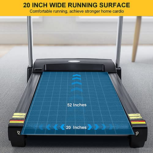 Treadmill with 15% Auto Incline,3HP Folding Electric Treadmill, 10 MPH Max Speed Running Machine with 300 LBS Weight Capacity and 15 Preset LCD Display Treadmills for Home Use