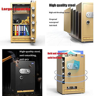 CXSMKP Security Safe Home Business Safe Cryptographic Key Lock Security Cabinet Fireproof and Waterproof Anti-Theft Box