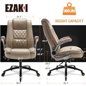 EZAKI High Back Office Chair with Flip-up Arms and Lumbar Support
