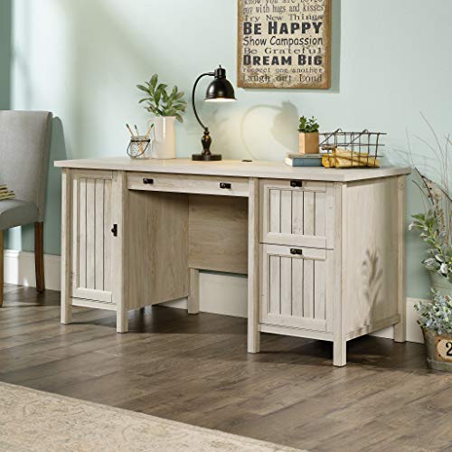 Sauder 421934 Costa Computer Desk, L: 59.06" x W: 23.31" x H: 30.00", Chalked Chestnut finish