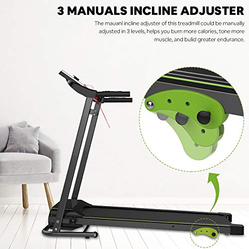 Folding Treadmill Indoor Jogging Machine Cardio Training Walking Machine with Incline Sports Easy Assembly Ideal for Office & Home Use Exercise