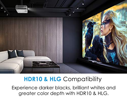 Optoma UHD52ALV True 4K UHD Smart Projector | Super Bright 3500 Lumens | HDR10 + HLG Support | Works with Alexa and Google Assistant | Voice Command | Support IFTTT, Black