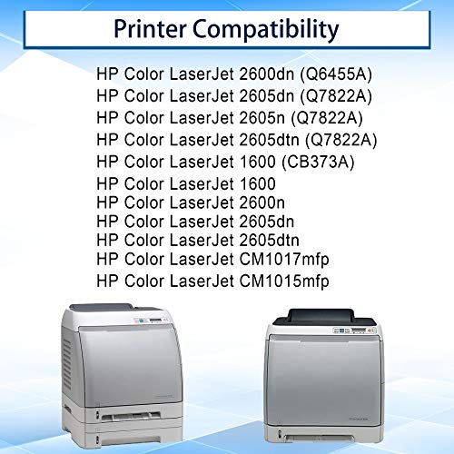 4 Pack (1BK+1C+1Y+1M) 124A | Q6000A Q6001A Q6002A Q6003A Compatible Remanufactured Toner Cartridge Replacement for HP Color Laserjet 2600dn 1600 2605dn CM1015mfp CM1017mfp Printer Toner Cartridge.
