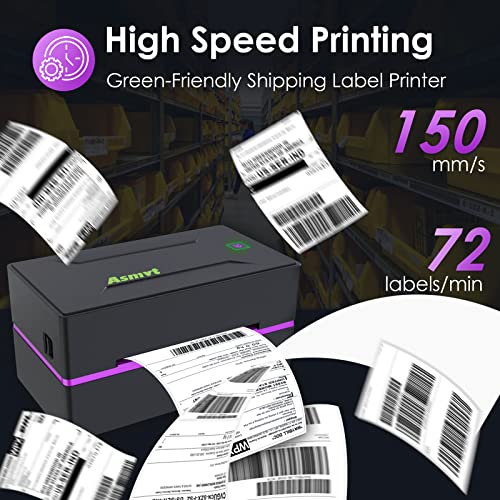 Asmvt Thermal Label Printer-Shipping Label Printer,150mm/s 4x6 Desktop Label Printer for Shipping Packages, Small Business, USPS, FedEx, Shopify, Etsy, Amazon,Compatible with Windows & Mac
