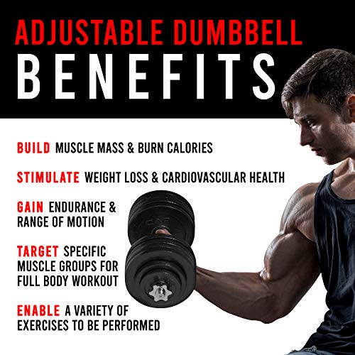 CAP Barbell 105-Pound Adjustable Dumbbell Weight Set