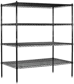 Salsbury Industries Stationary Wire Shelving Unit, 60-Inch Wide by 63-Inch High by 24-Inch Deep, Black