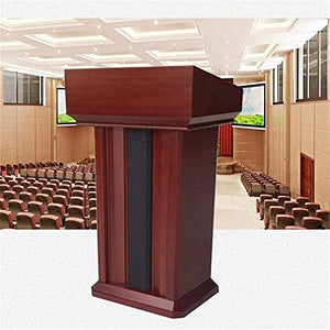 None Lectern Podium Solid Wood Reception Table (Red, One Size)