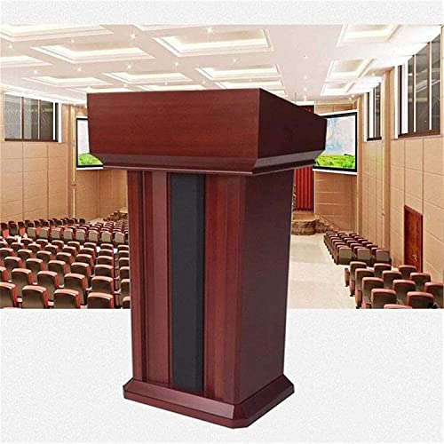 Lectern Podium Solid Wood Reception Table (Red, One Size)