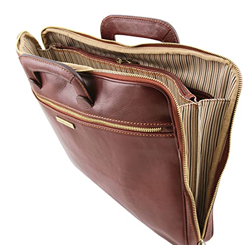 Tuscany Leather Caserta - Document Leather briefcase - TL142070 (DARK BROWN)