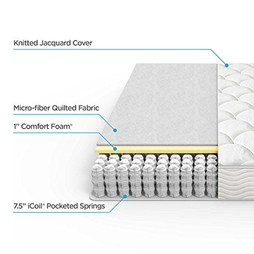 ZINUS 8 Inch Quilted Pocket Spring Mattress / Bed-in-a-Box, Queen