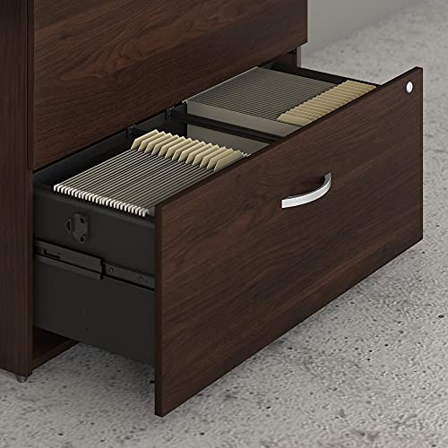 Bush Business Furniture Hybrid 2 Drawer Lateral File Cabinet with Shelves, White