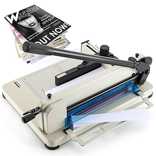 CGOLDENWALL 12" Heavy Duty Paper Cutter Industrial Guillotine Paper Trimmer, Cutting Ability up to 444 Sheets, Alsp Applied for Normal Paper Leather Non-Woven Fabrics