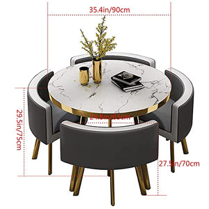 HSHBDDM Office Reception Room Club Table Set - Round Dining Furniture for 4