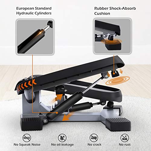 Sportsroyals Stair Stepper for Exercises-Twist Stepper with Resistance Bands and 330lbs Weight Capacity