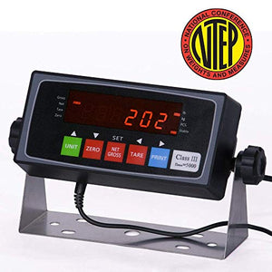PEC Scales Stainless Steel Bench Scale, Warehouse Industrial Shipping Scale with Accurate Digital Indicator, Capacity/Accuracy 130x0.002lb with Wide Platform