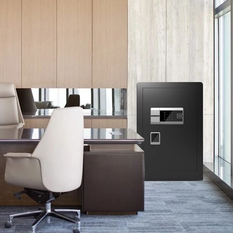 Fulocseny Fingerprint Safe Box 1.97 Cub Security Home Safe with Fireproof Waterproof Bag, with Digital Touch Screen and English Voice Broadcast, for Home Hotel Office