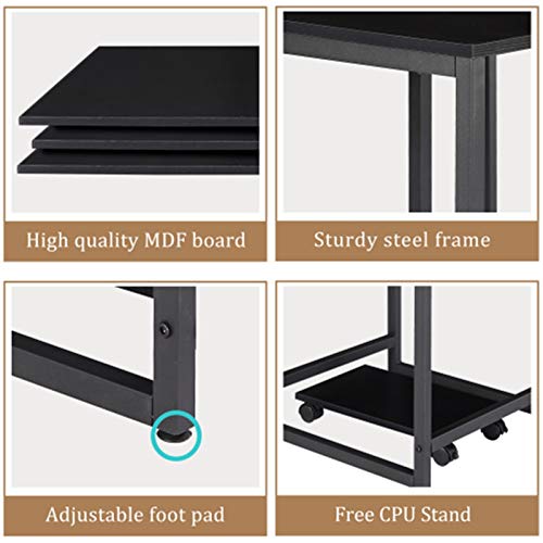 QWERTY Computer Desk, Industrial Corner Writing Desk with Stand, Gaming Table Workstation Desk for Home Office(Black) Study Writing Desk
