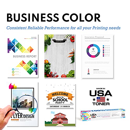 MADE IN USA TONER Compatible Replacement for Sharp MX2651, MX3051, MX3061, MX3071, MX3551, MX3561, MX3571, MX4051, MX4061, MX-61NTBA,MX-61NTCA,MX-61NTMA,MX-61NTYA (Black,Cyan,Yellow,Magenta, 4 Pack)