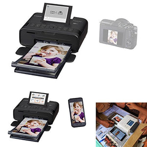 Canon SELPHY CP1300 Wireless Compact Photo Printer (Black) + Canon KP-108IN Color Ink Paper Set (Produces up to 108 of 4 x 6" prints) + Xtech Custom Case + USB Printer Cable + HeroFiber Cleaning Clot